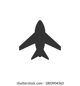 Plane glyph icon or aviation concept