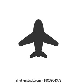 Plane glyph icon or aviation concept