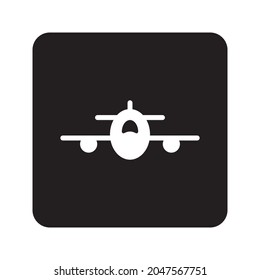 plane glyph icon isolated on white background
