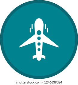 Plane Glyph round circle Multi color BG