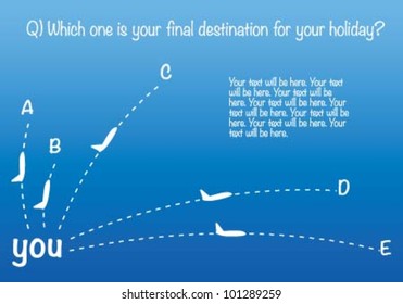 The plane goes from A to B