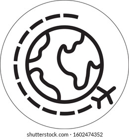 Plane going around earth vectors that can be used to print stickers or anything else