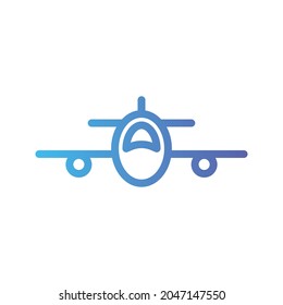 plane gradient icon isolated on white background
