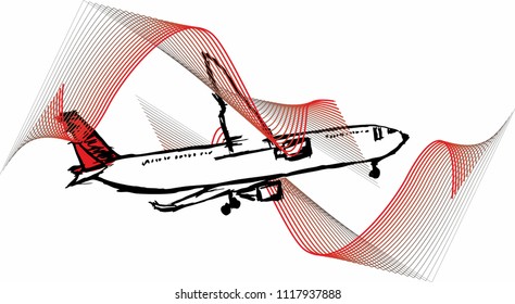 Plane graphic design vector art