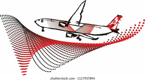 Plane graphic design vector art