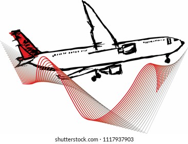 Plane graphic design vector art
