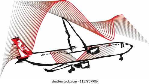 Plane graphic design vector art