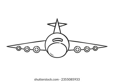 plane. Hand drawn vector illustration