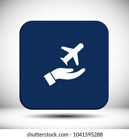 plane in the hand icon
