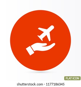 plane in the hand icon