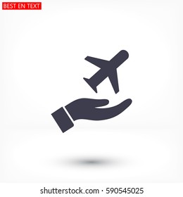 plane in the hand icon