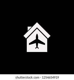plane hangar vector icon. flat plane hangar design. plane hangar illustration for graphic 
