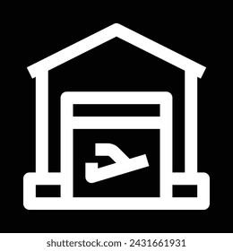 plane hanger icon, outline vector icon design