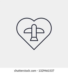 Plane in heart icon isolated on background. Honeymoon symbol modern, simple, vector, icon for website design, mobile app, ui. Vector Illustration