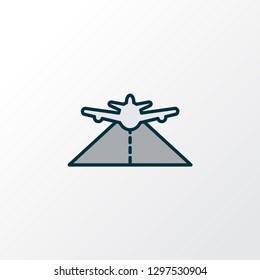 Plane highway icon colored line symbol. Premium quality isolated pathway element in trendy style.