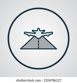 Plane highway icon colored line symbol. Premium quality isolated pathway element in trendy style.