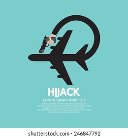 Plane Hijack Concept Abstract Design Vector Illustration