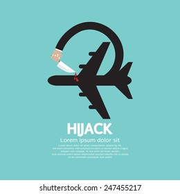 Plane Hijack Concept Abstract Design Vector Illustration