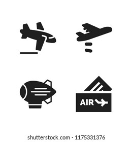 plane icon. 4 plane vector icons set. airplane, arrivals and zeppelin icons for web and design about plane theme