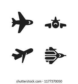 plane icon. 4 plane vector icons set. jet plane, aeroplane and airplane icons for web and design about plane theme