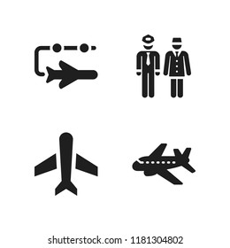 plane icon. 4 plane vector icons set. airplane, aeroplane and travel icons for web and design about plane theme