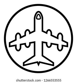 Plane icon, aircraft vector icon