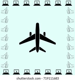 Plane icon, aircraft vector illustration