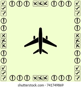 Plane icon, aircraft vector illustration