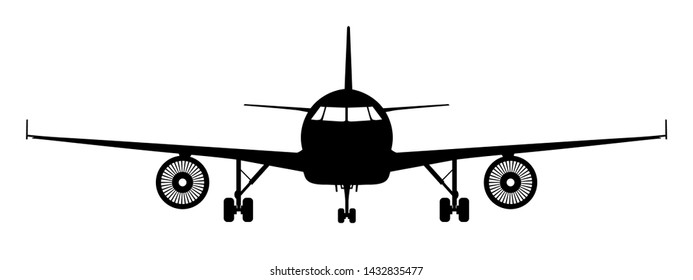 Plane icon, Airliner front view – stock vector