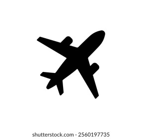 Plane icon. Airplane aviation flat icon. Flight transport symbol, Travel sign, Aeroplane icon, Flight jet, Aircraft transport symbol on white background. Vector illustration.