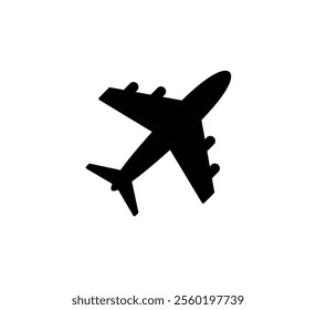 Plane icon. Airplane aviation flat icon. Flight transport symbol, Travel sign, Aeroplane icon, Flight jet, Aircraft transport symbol on white background. Vector illustration.