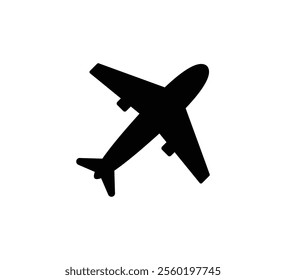 Plane icon. Airplane aviation flat icon. Flight transport symbol, Travel sign, Aeroplane icon, Flight jet, Aircraft transport symbol on white background. Vector illustration.