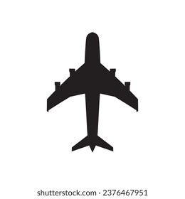 Icono de plano. Diseño de la señal plana del avión. Pictograma de aeropuerto con símbolo vector de chorro. icono de interfaz de usuario de UX 