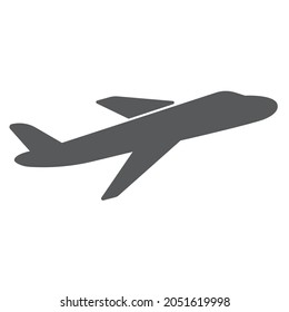 Plane icon, airplane icon,solid illustration, pictogram isolated on white. Air plane symbol