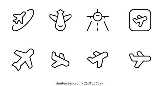 Plane icon, Airplane icon isolated on white background. Aeroplane vector icon. Flight transport symbol. Travel element illustration. Holiday symbol.