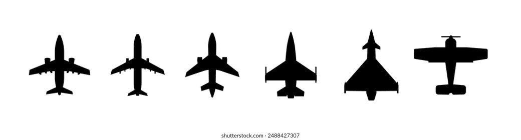 Plane icon. Airplane icon silhouette.