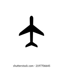 Icono de plano. Vector de icono del avión. Símbolo de transporte de vuelo. Ilustración de viaje. Símbolo de vacaciones. aislado sobre fondo blanco