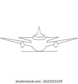 Plane icon. Airplane icon vector. Flight transport symbol. Travel illustration. Holiday symbol. Continuous line.
