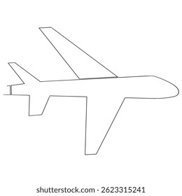 Plane icon. Airplane icon vector. Flight transport symbol. Travel illustration. Holiday symbol. Continuous line.