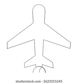 Plane icon. Airplane icon vector. Flight transport symbol. Travel illustration. Holiday symbol. Continuous line.