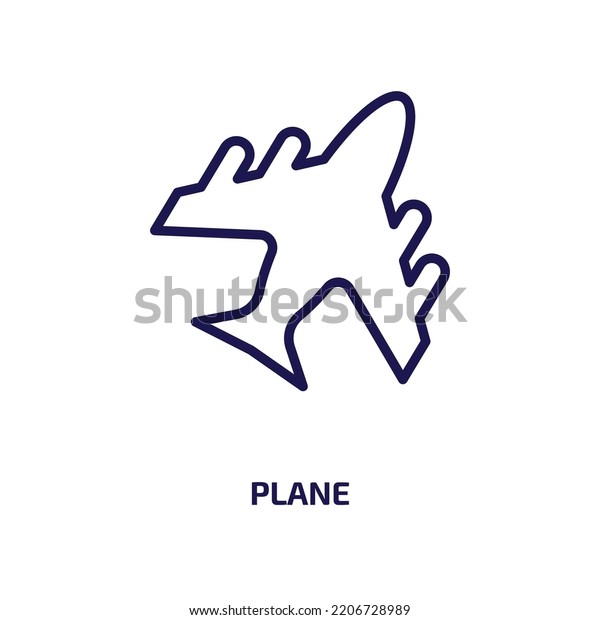 plane icon from\
army and war collection. Thin linear plane, flight, business\
outline icon isolated on white background. Line vector plane sign,\
symbol for web and\
mobile