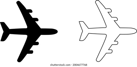 Icono de plano. Negro y rayo.