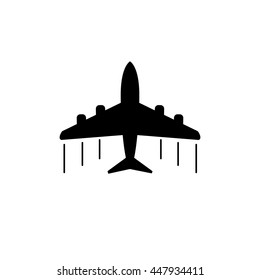 Plane icon. Black flat vector illustration