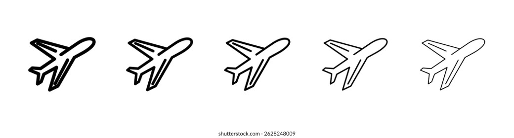 Plane icon in black. Vector illustration for graphic design