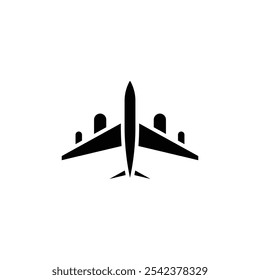 Plane icon Black and white outline vector