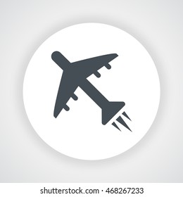 Plane icon circle vector on  white background