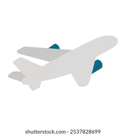 Plane Icon in Color Fill. Flat Style. Isolated on White Background