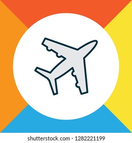 Plane icon colored line symbol. Premium quality isolated aircraft element in trendy style.