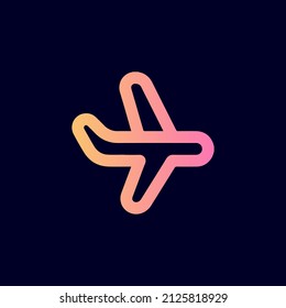 Plane icon design. Vector template logo icon.