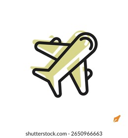 plane icon is designed in a visually appealing and easily recognizable style. It’s suitable for various visual needs such as apps, presentations, digital media, or other graphic design projects.